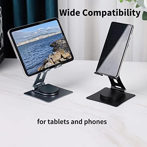 Stand Ihaoyan Celular, suporte de telefone ajustável, suporte de telefone rotável para mesa, compatível com desktop de alumínio dobrável compatível com iPhone 11 Pro, SE, XR, 8 Plus 7 6
