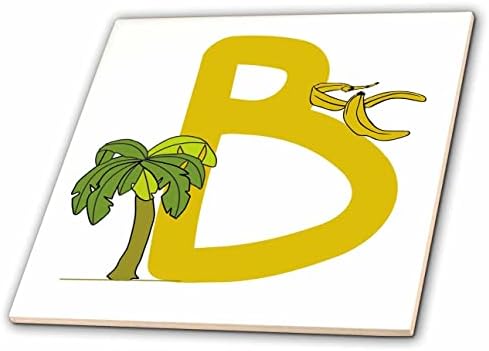 Imagem fofa de 3drose da letra B com design de banana - ladrilhos