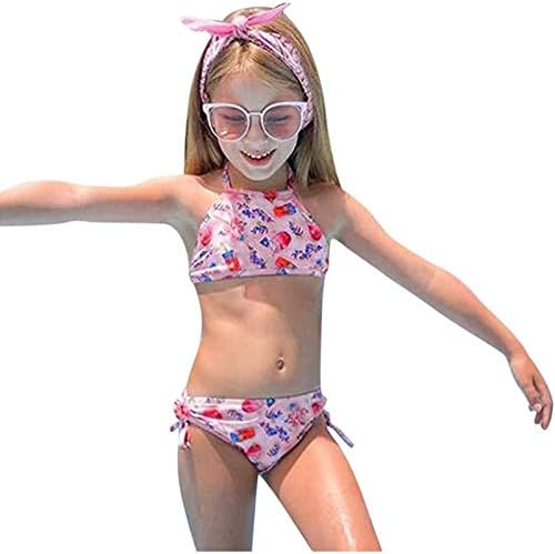 Roupas de banho para meninas bebês meninas imprimem bowknotwearwear duas peças infantil roupas de biquíni de traje de verão de verão