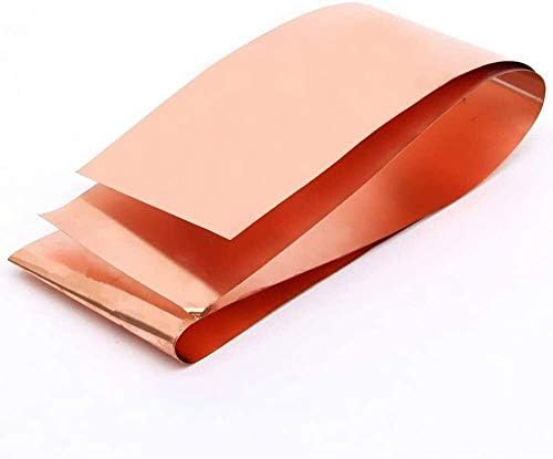Folha de cobre Yuesfz 99,9% Folha de metal de cobre pura Cu Folha de metal 0,01x200x1000mm para aeroespacial de artesanato,