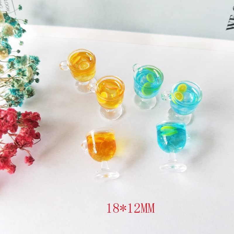 Koleso 10pcs Diy Resin Wine Charms Pingententes Lemon Drink Charms Ornament Syleled Decoration Jewelry Acessório-28082