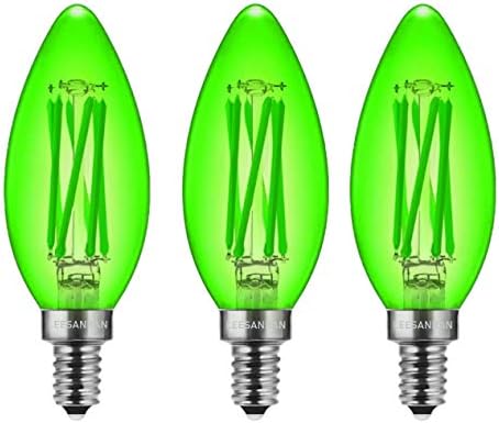 Green 6W Led Edison Bulbs Candelabra Base E12, forma de torpedo C35 diminuído, Uso de decoração de Hallowen Holiday Holiday