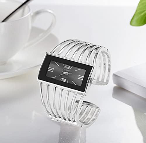 Senrud Fashion Cuff Bracelet Watches for Women Luxury Retangular Dial Analog Quartz Wrist Watch Gifts for Ladies