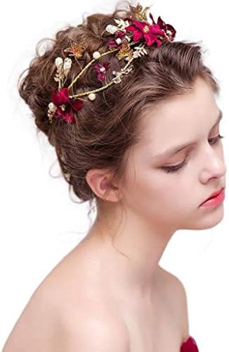 Flor de borboleta de folha de ouro wpyyi tiaras strass coronal bosque cabide princesa cocar de cabelo ornamentos de cabelo