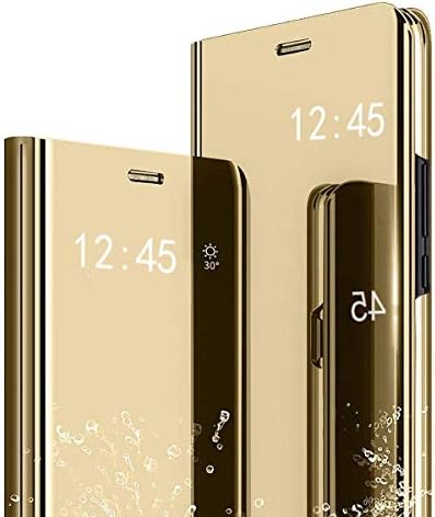 Caixa de telefone espelhado de maquiagem do Samsung Galaxy A21, capa de telefone de metal zyzx capa de capa de capa de couro pu Pu