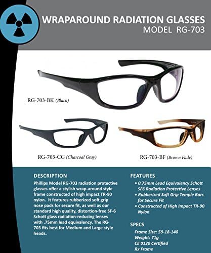 Óculos de radiação RG-703 pretos por segurança de Phillips