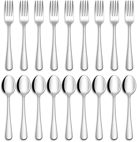 Hiware Forks de 24 peças e colheres conjunto de talheres, talheres de talheres de aço inoxidável de grau alimentar Conjunto