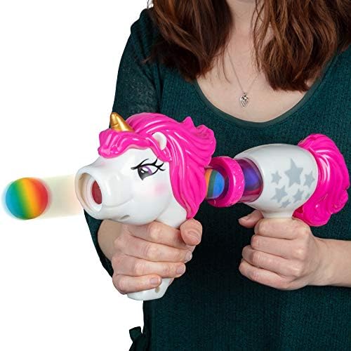 Unicorn Power Popper Foam Blaster Toy - Rapid Fire Rainbow Ball Shooter Blasts até 8 bolas de espuma - jogo interno ou externo