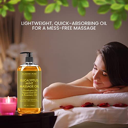 Majestic Pure Rose Massage Oil e Eucalyptus Mint Massage Oil Pacote