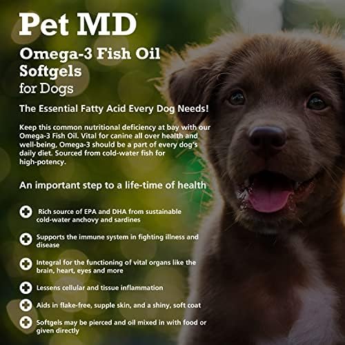 PET MD Spray de hidrocortisona e ômega 3 Óleo de peixe Softgels