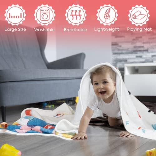 Cobertor de marco do bebê - cobertor do mês do bebê com babador e cartões marcantes - 60x40 cm de bebê para o bebê para as medidas de idade e crescimento de um bebê