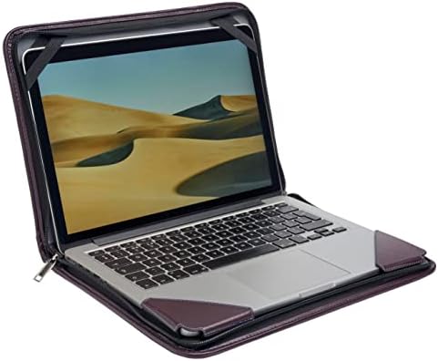Broonel Purple Leather Laptop Messenger Case - Compatível com Lenovo Ideapad 3 Chromebook 11