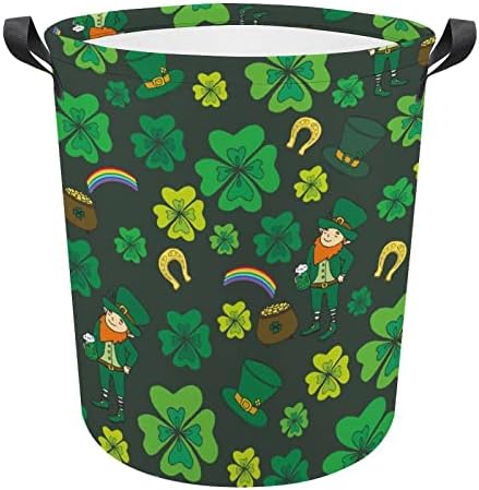 Engraçado Funny Patrick's Day's Randey Cesto Tester Bolsa de lavar bolsa de armazenamento de armazenamento Alto com alças
