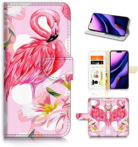 Para iPhone 11 Pro, capa de capa de carteira de flip de flip, A21812 Flor Tropical Flamingo 21812