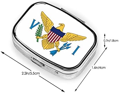 Bandeira dos Estados Unidos Ilhas Virgens Square Mini Caso Case de Viagem Medicina Organizador Compartamentos Portáteis