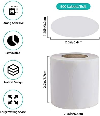Adesivo de etiquetas de alimentos bemkoo - rótulos removíveis para potes - 500pcs adesivo em branco 1,2x2,5 polegada - rótulos de congelador