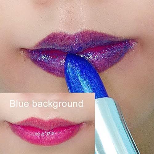 Pasukit Magic Blue Lipstick | MAGICO APLICA RÁPIDO APLICAR AS LIMPO DE TRAÇÃO DE ÁGUAs à prova d'água | Azul mudando para mancha de lábios de temperatura rosa | Labiales Azules Magicos 24 Horas Lazy Lazy Blue for Women