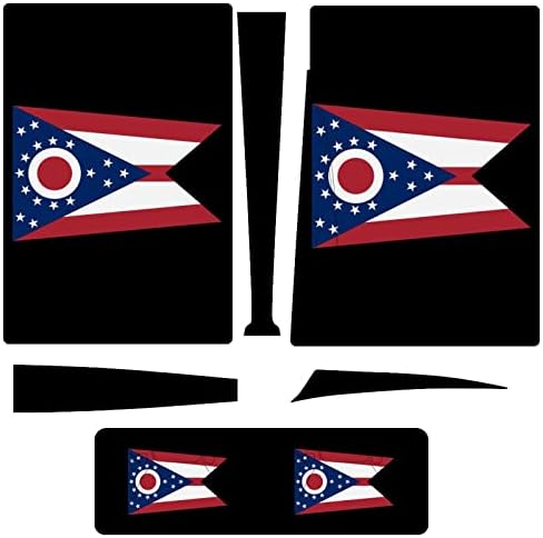 Bandeira de Ohio Proteção Tampa de capa de pele completa adesivo de adesivo compatível com console e controlador P-S-5