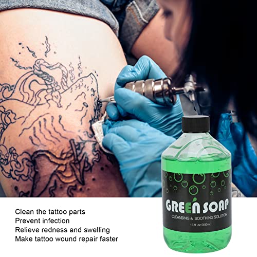 500ml Tattoo Soap Green Soap Tattoo Profissional Limpeza de Tatuagem Líquida Limpador de Pigmentos Para Piercings Tattoo Supplies Afteral