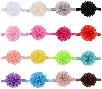 Ewanda Store 20 PCS Baby Girls Bandas de cabeça Chiffon Flor Baby Band Shoot Photo Shoot Photo Recém -nascido Girls Hair