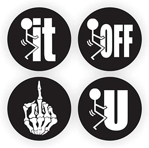 4 F %% K It F-You F-Off Flip Off Skull Hard Hard Stickers, Decalques de Soldagem ou Motocicleta