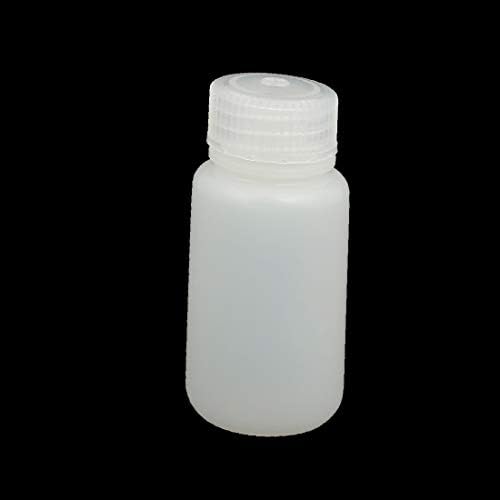 X-Dree 50ml de 20 mm de diâmetro largo hdpe plástico redondo garrafa de laboratório branco (50ml 20mm Diámetro ancho boca hdpe plástico ronda laboratorio botella blanc-o