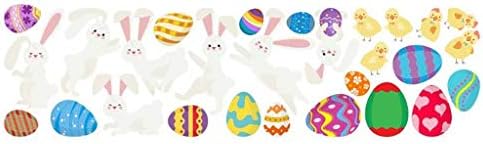 Lmtime Easter Saudações Decalque da parede Adorável Easter Bunny ovos de ovelha de garotas de parede para crianças