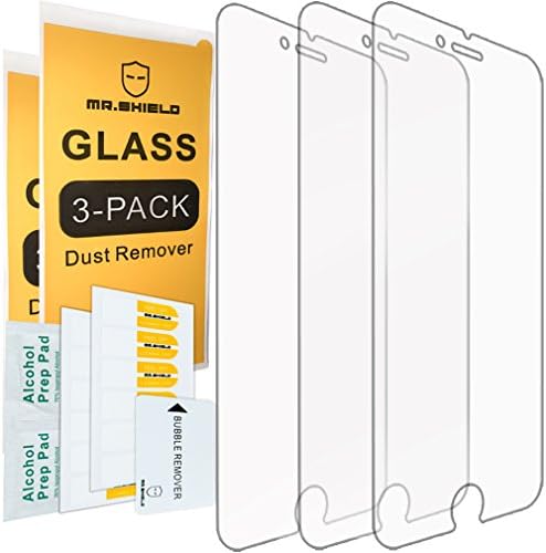 Mr.Shield [3-Pack] projetado para iPhone 8 / iPhone 7 [vidro temperado] Protetor de tela [0,3mm Ultra Thin 9H Duridade