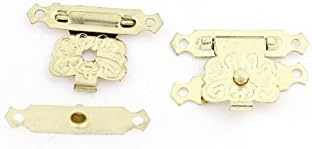 Aexit Jewelry Caixa de jóias Hardware Tono de ouro Crisântemo Latch de caixa esculpida Adornamento Catch Dornment 20 PCs