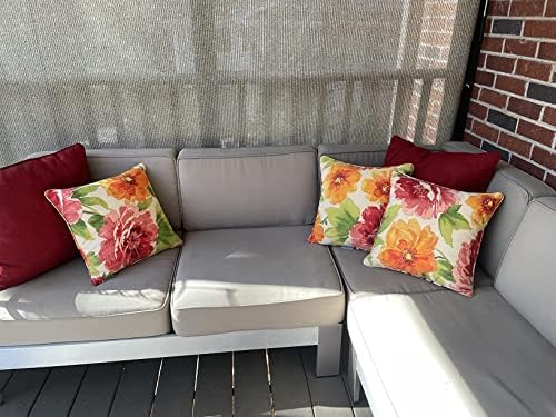 Capas de almofada do pátio Sqodok definidas para 7 PCS Conjunto de sofá de vime seccional ao ar livre, capas de almofada ao ar livre para assento e costas, bronzeado
