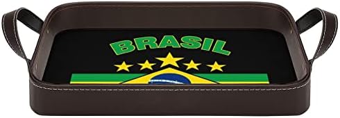 Bandeja de couro Brasil Flag PU