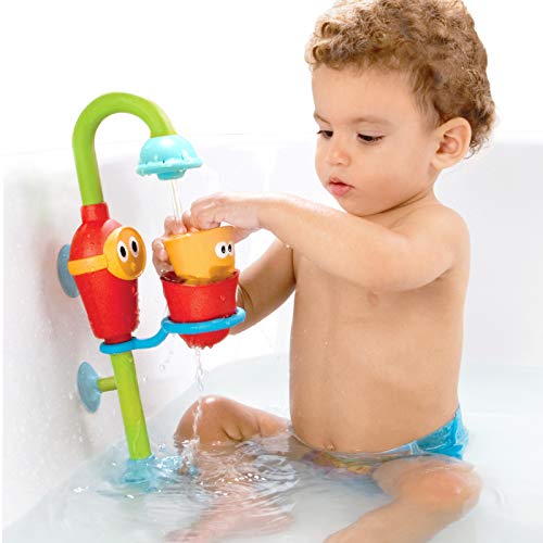Yookidoo Toddler Bath Toy - Flow n Fill bico - Três xícaras de jogo empilháveis ​​e bico em spray de água para crianças