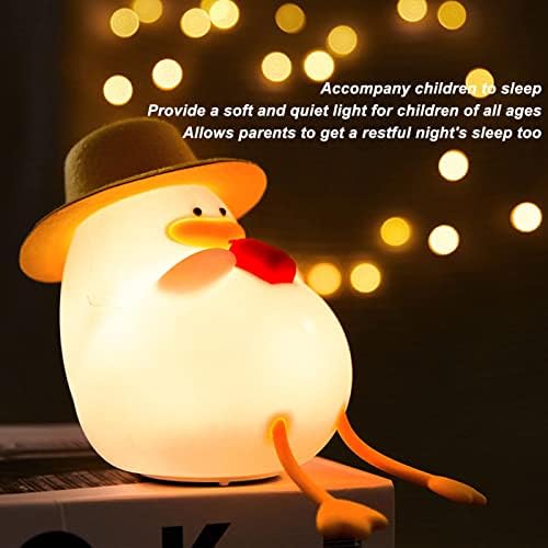 Focket deitado de pato plano Night Night para crianças, RGB USB carregamento fofo pato, pato, lâmpada de cabeceira