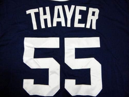 2013 San Diego Padres Dale Thayer 55 Game usado Jersey da Marinha - Jerseys MLB usada