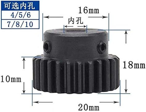 ZhengGuifang ZGF-BR 1PC 1M18T 1 Mod 18teeth Spur Gears Metal Motor Boss Gear Interior Hole4/5/6/7/8/10 Rack