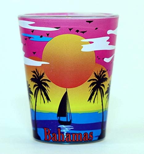 Bahamas Paradise Sunset Skyline Shot Glass