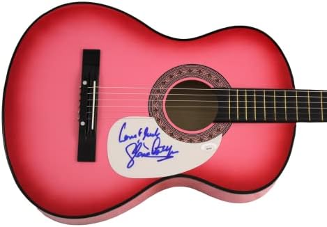 Gloria Estefan assinou autógrafo em tamanho grande guitarra acústica rosa com James Spence Autenticação JSA Coa - Linda cantora, Conga,