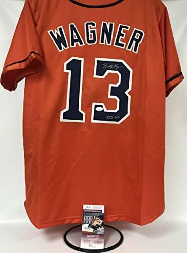 Billy Wagner assinou autografou '422 Saves' Houston Orange Baseball Jersey - JSA COA