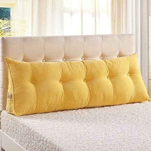 Topy grande travesseiro de cunha triangular grande, posicionadores do corpo suportam a leitura de travesseiro de encosto para a cama de cama de cama de beliche traseiro amarelo 200x23x45cm