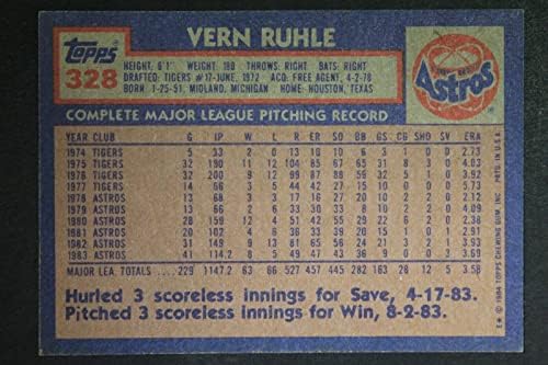 Vern Ruhle Houston Astros autografou 1984 Topps 328 Cartão assinado