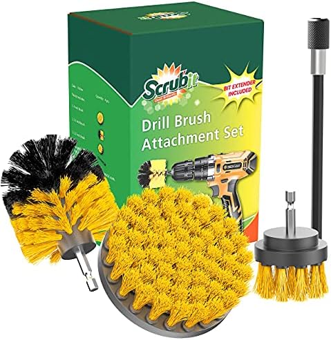 Conjunto de acessórios para escova de broca Scrubit - Tile de lavadora de energia e ferramenta de rejunte - Use para cozinha, chuveiro,