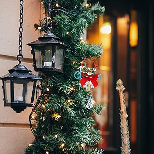 Decorações de Natal de Galpada 2pcs Santa Claus Bells Pingente de Natal Árvore pendurada Decoração Pingente de porta de casa
