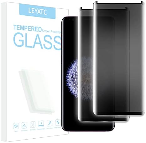 Protetor de tela de privacidade do Leyatc 2pack para o Samsung Galaxy S9 Plus, filme de vidro temperado [9H dureza] [livre