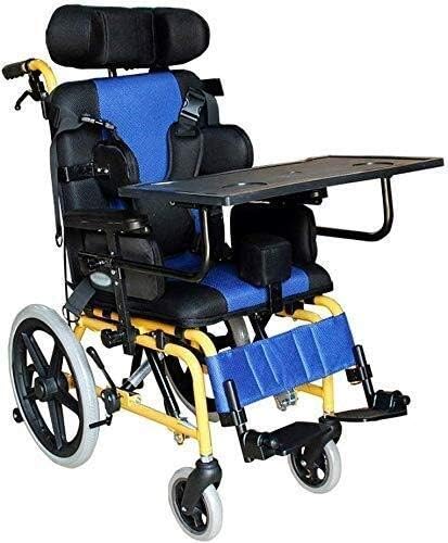 Mysgyh Yangping-cadeira de rodas idosos para cadeira de rodas, mesa dobrável de carros infantis com meia-plana, com dispositivo de inclinação, azul, azul, 52x100x101cm bmzdddly-1