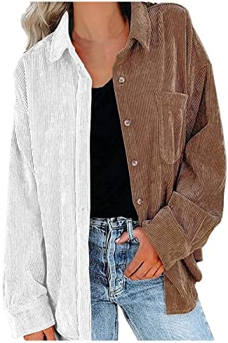 Camisa de botão de lapela para mulheres da pimelu camisa de manga longa de manga comprida Camiseta solta de manga comprida camisa de lapela de manga comprida jaqueta curta