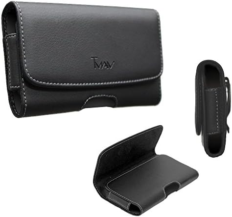 Para LG X Power 2 Lv7 Corrente da correia, LG X Power 2 Bolsa de couro; Caixa de couro TMAN com fechamento magnético com clipe de cinto e loops de cinto para aumentar o Mobile LG X Power 2 com estojo OtterBox em