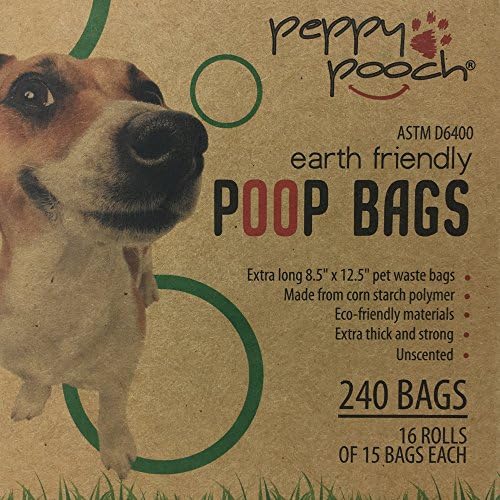 Sacos de resíduos de animais de estimação de cão peppy - Sacos de cocô grandes - Sacos de cocô, 240 sacos sem perfume