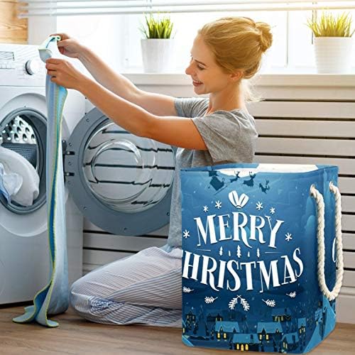 Cestas de armazenamento de cesta de lavanderia de Natal de Natal com suportes destacáveis ​​Atualizando o cesto de lavanderia