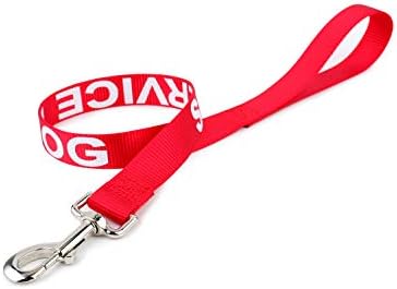 DOGGIE STYLZ SERVIÇO DOG LAHAH PACHO OU APOIO EMOCIONAL DOG ​​LASH com grandes letras de ambos os lados. Evite acidentes avisando os outros que seu cão está funcionando.