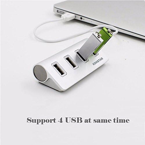 Kohstar 4 Porta Alumínio USB 2.0 Splitter de alta velocidade para laptop para PC Mac Imac MacBook Fast Local Delivery